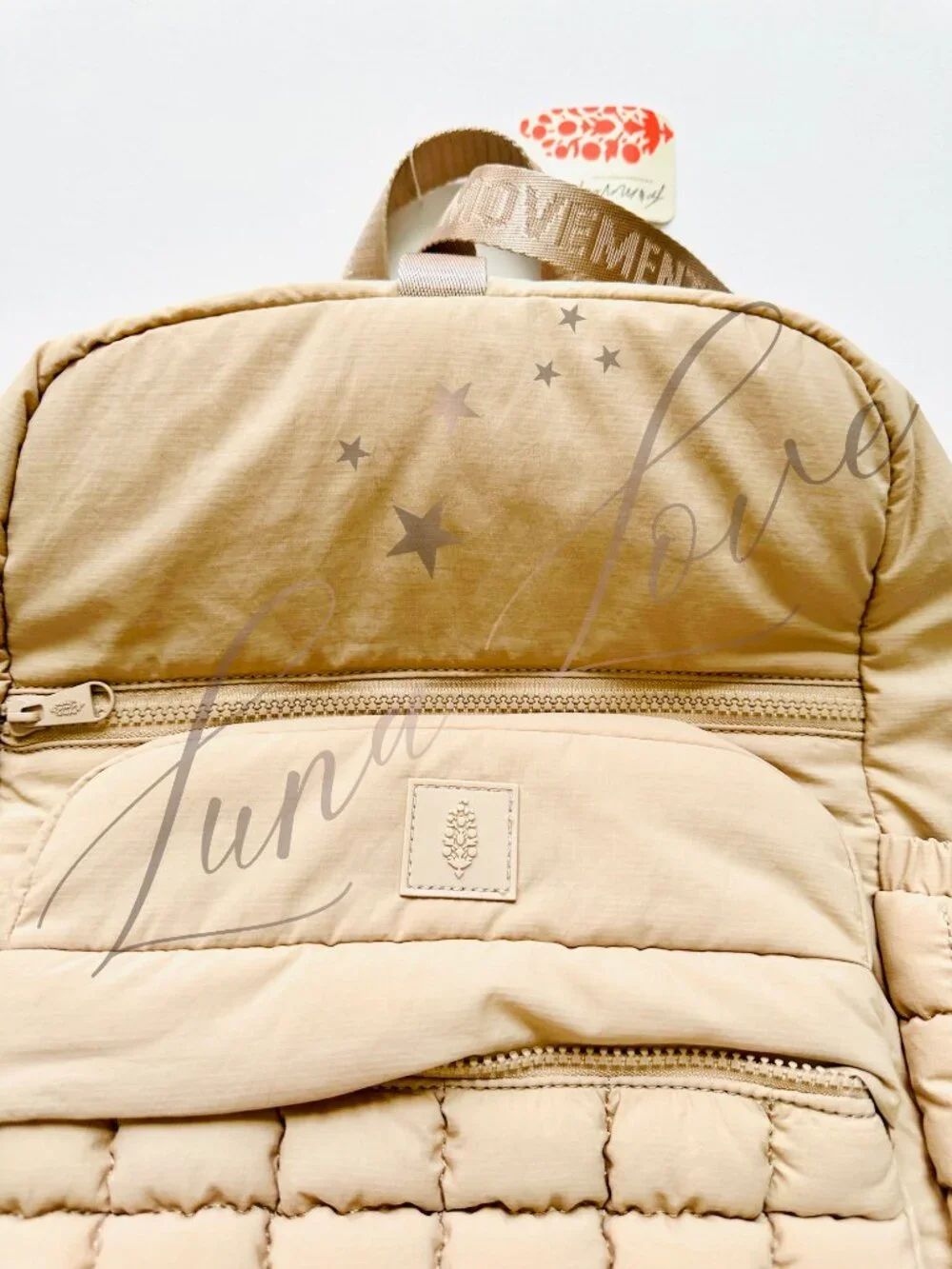 FREE PEOPLE Movement Quilted Backpack In Off White NWT